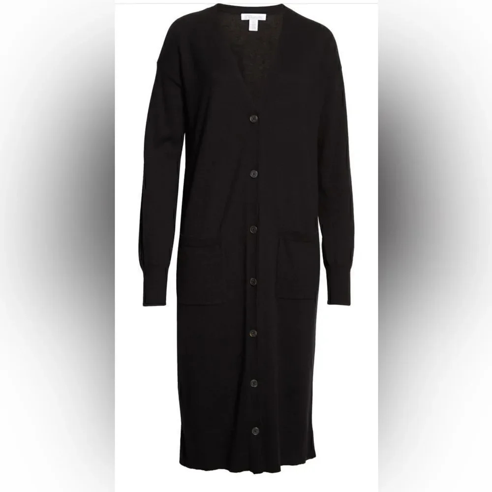 Nordstrom Women’s  signature cashmere  & cotton long cardigan, Size XS NWT